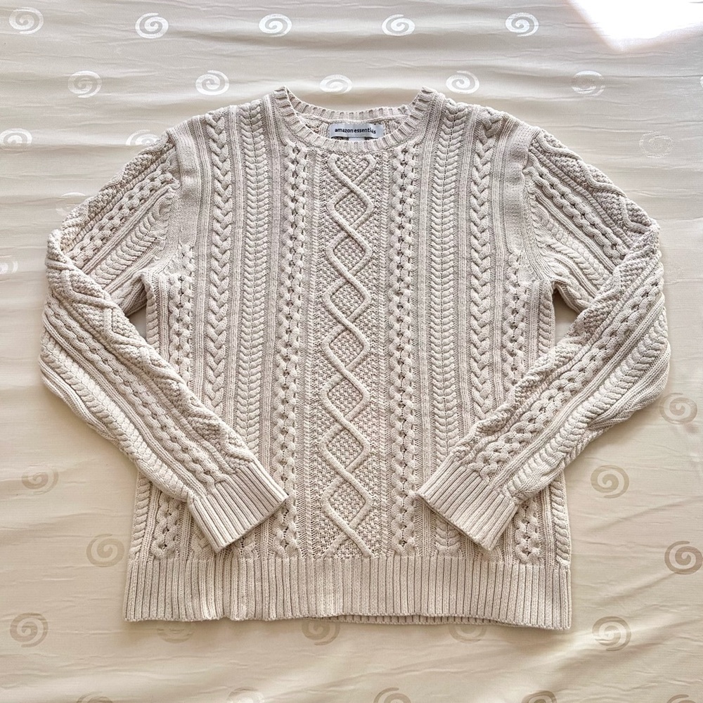 Cream cable knit oversized sweater🧁